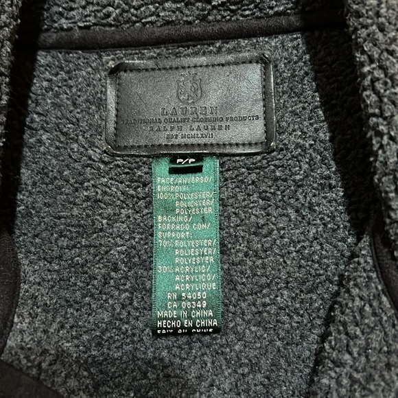 Lauren Ralph Lauren Faux Suede Sherpa Lined Zip Jacket Petite - Picture 2 of 12